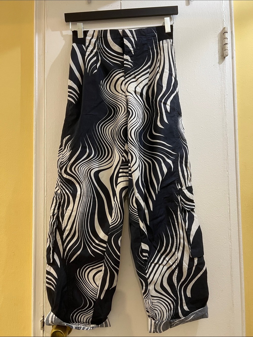 FP Movement by Free People Black & White Swirl Wide Leg Pants